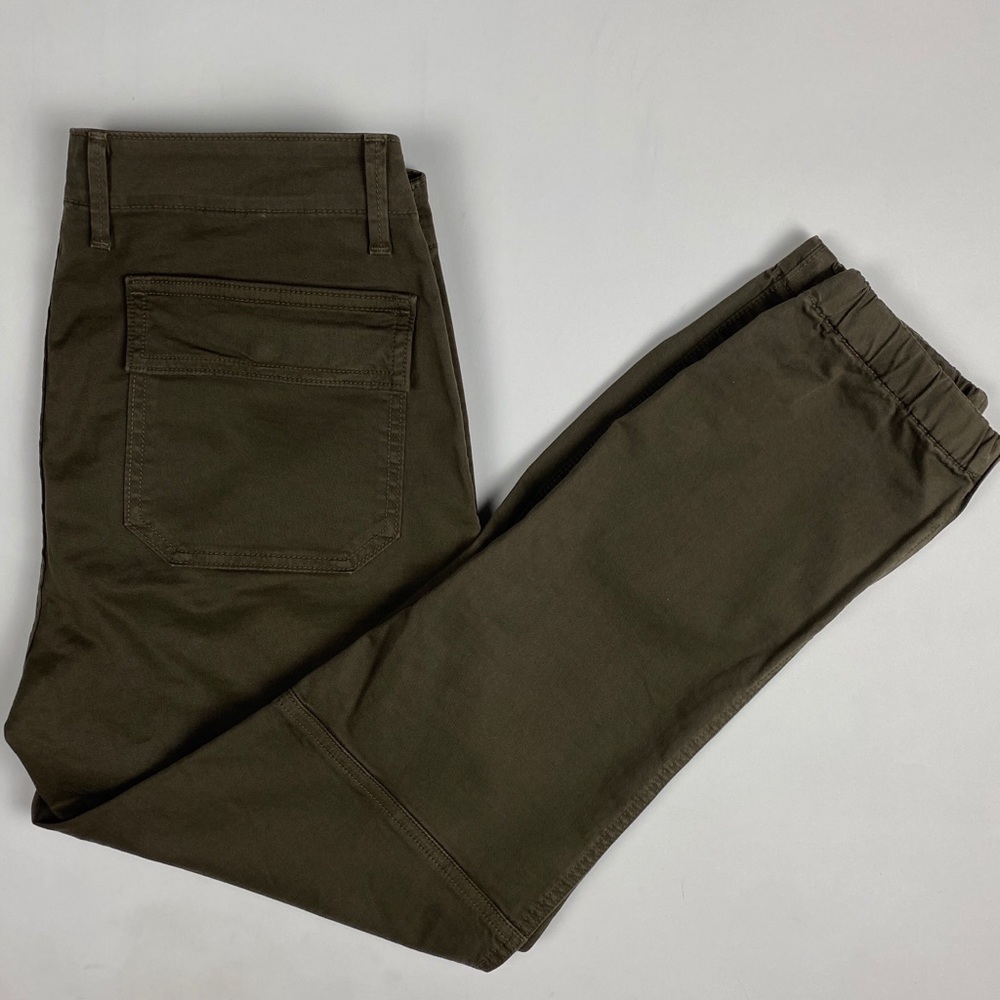 Vince Dark Willow Green Cotton Utility Pants - Picture 8 of 10